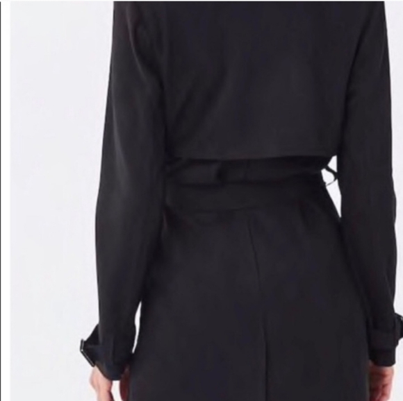 Faux Suede Trench Coat- Black 🖤 - Picture 6 of 9